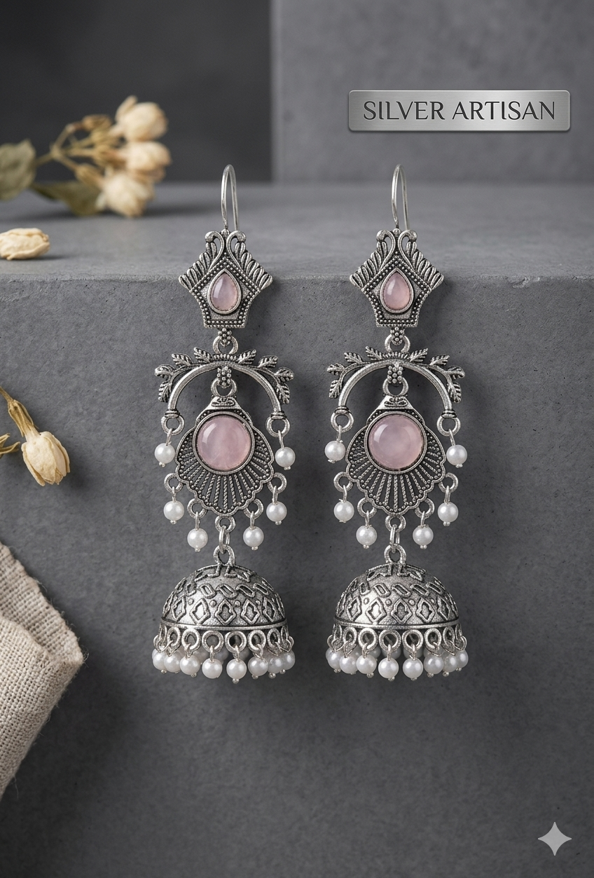 Vintage Pearl Drop Jhumka Earrings