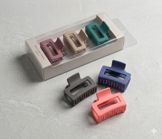 Matte Finish Rectangle Hair Claw Clip
