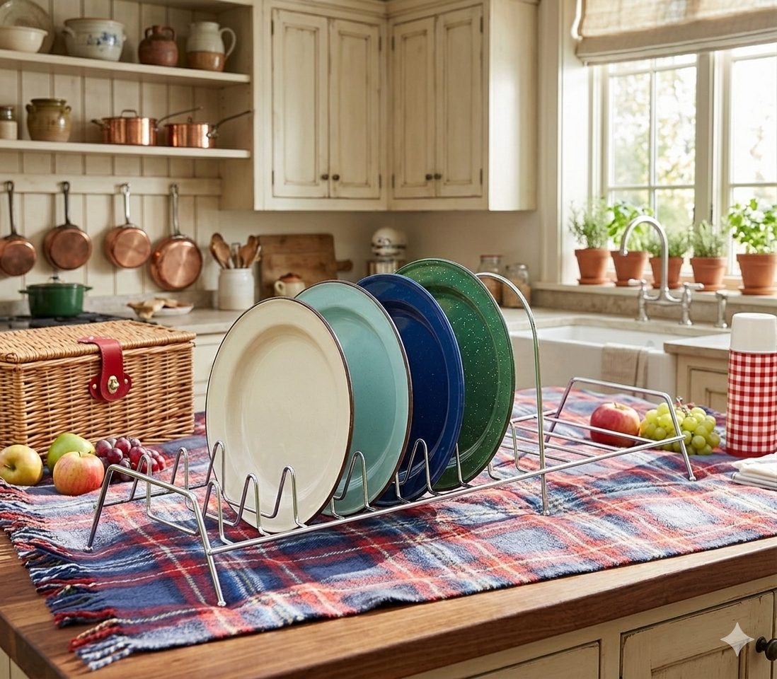 Premium Metal Dish Drying Rack / Plate Stand Organizer
